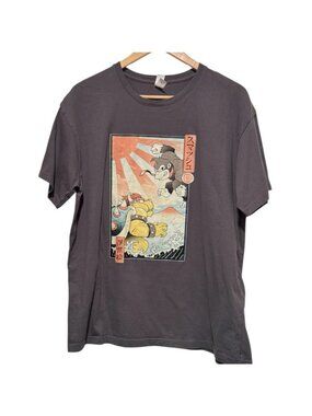 Kaiju Smash Sz 2X Unisex Japanese Anime Graphic Short Sleeve Gray T-shirt